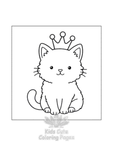 Simple Cat Moment Meow Life coloring page for toddlers