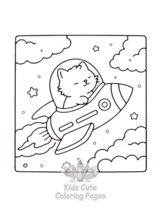 Printable Cat Moment Meow Life coloring sheet for preschoolers