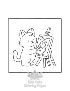 Cat Moment Meow Life coloring page for girls, free to print
