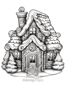 Free printable Christmas Gingerbread coloring page for kids
