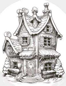 Simple Christmas Gingerbread coloring page for toddlers