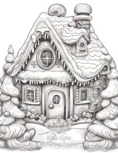 Printable Christmas Gingerbread coloring sheet for preschoolers