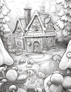 Christmas Gingerbread coloring page for classroom activities