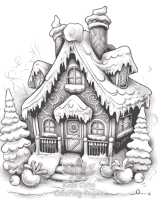 Printable Christmas Gingerbread coloring sheet for preschoolers