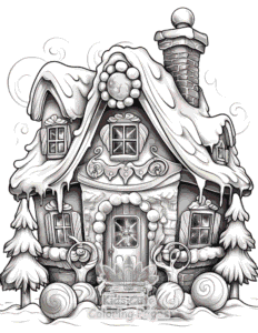 Printable Christmas Gingerbread coloring sheet for preschoolers