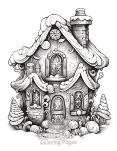 Christmas Gingerbread coloring page for boys, printable at home