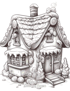 Printable Christmas Gingerbread coloring sheet for preschoolers
