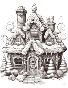 Free printable Christmas Gingerbread coloring page for kids