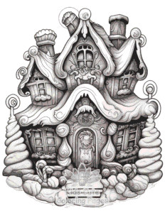 Free printable Christmas Gingerbread coloring page for kids