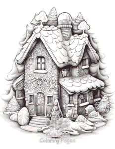 Christmas Gingerbread coloring page for boys, printable at home