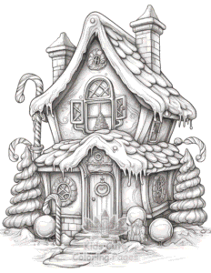 Printable Christmas Gingerbread coloring sheet for preschoolers