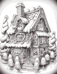 Easy Christmas Gingerbread coloring sheet for young children