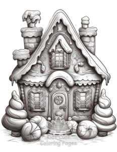 Easy Christmas Gingerbread coloring sheet for young children