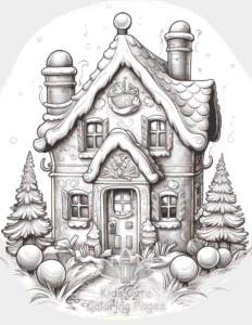 Christmas Gingerbread coloring page for girls, free to print