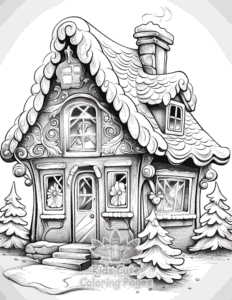 Easy Christmas Gingerbread coloring sheet for young children