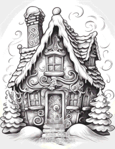 Printable Christmas Gingerbread coloring sheet for preschoolers
