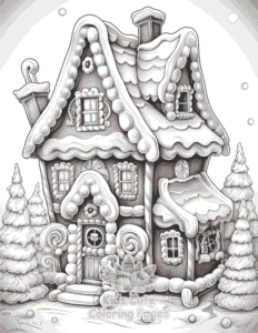Christmas Gingerbread coloring page for classroom activities