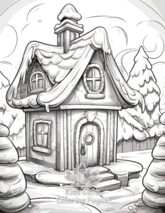 Easy Christmas Gingerbread coloring sheet for young children