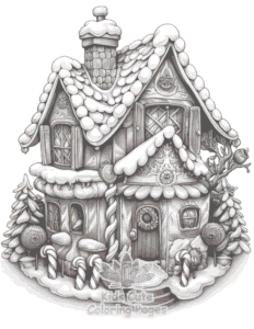 Free printable Christmas Gingerbread coloring page for kids