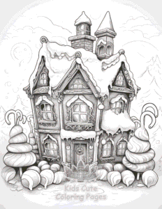 Christmas Gingerbread coloring page for boys, printable at home
