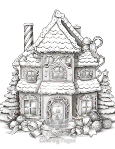 Christmas Gingerbread coloring page for boys, printable at home