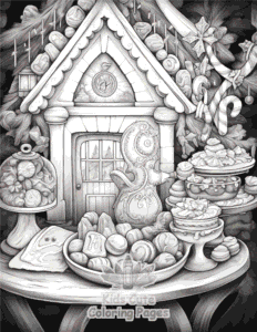 Christmas Gingerbread coloring page for classroom activities