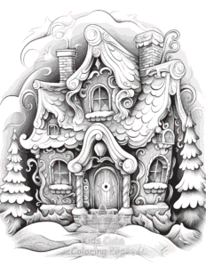 Christmas Gingerbread coloring page for girls, free to print