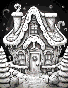 Simple Christmas Gingerbread coloring page for toddlers