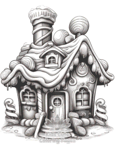 Christmas Gingerbread coloring page for girls, free to print