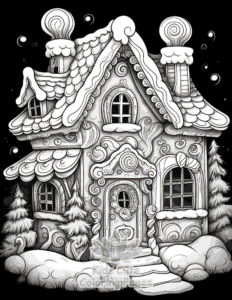Printable Christmas Gingerbread coloring sheet for preschoolers