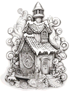 Printable Christmas Gingerbread coloring sheet for preschoolers