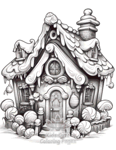 Simple Christmas Gingerbread coloring page for toddlers