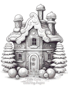 Easy Christmas Gingerbread coloring sheet for young children