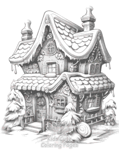 Christmas Gingerbread coloring page for girls, free to print