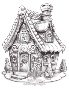 Printable Christmas Gingerbread coloring sheet for preschoolers