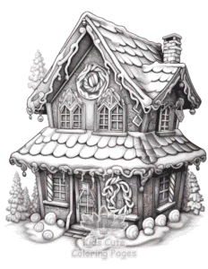Simple Christmas Gingerbread coloring page for toddlers