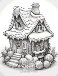 Easy Christmas Gingerbread coloring sheet for young children