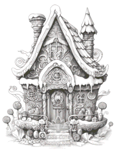 Easy Christmas Gingerbread coloring sheet for young children