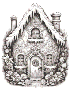 Christmas Gingerbread coloring page for girls, free to print