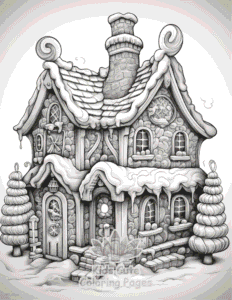 Printable Christmas Gingerbread coloring sheet for preschoolers