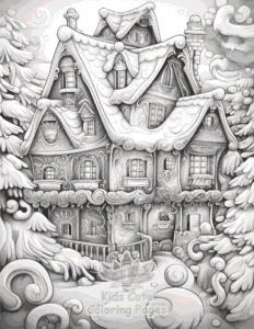 Christmas Gingerbread coloring page for boys, printable at home