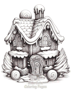 Easy Christmas Gingerbread coloring sheet for young children