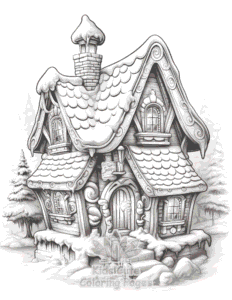 Easy Christmas Gingerbread coloring sheet for young children