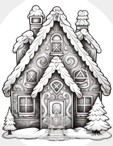 Christmas Gingerbread coloring page for girls, free to print