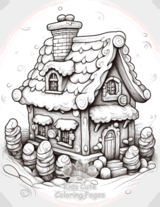 Simple Christmas Gingerbread coloring page for toddlers