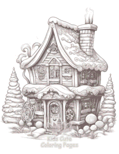 Printable Christmas Gingerbread coloring sheet for preschoolers