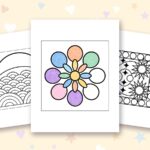Comfy Patterns coloring pages: a crayon colored sample and free printable sheets