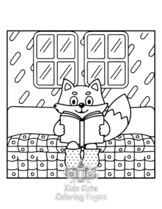 Free printable Comfy Retreat coloring page for kids
