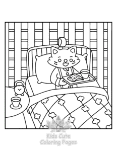 Comfy Retreat coloring page for boys, printable at home