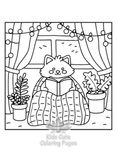 Comfy Retreat coloring page for girls, free to print